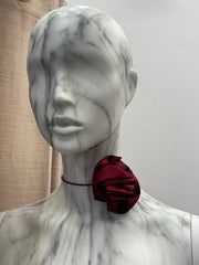 Rose Choker Burgandy